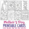Mother's Day Coloring Cards | 8 Pack | Mothers Day Card regarding Mothers Day Card Templates