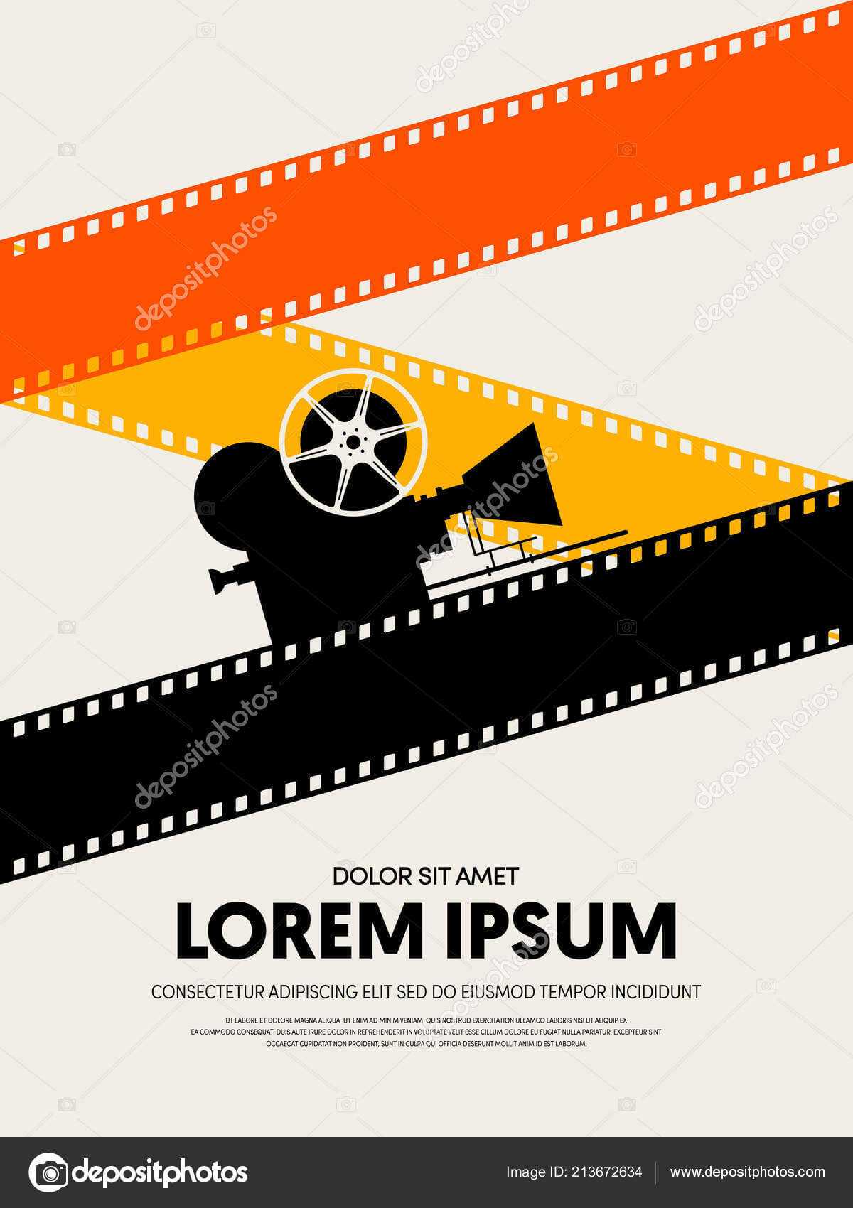 Movie Film Festival Poster Template Design Modern Retro For Film Festival Brochure Template