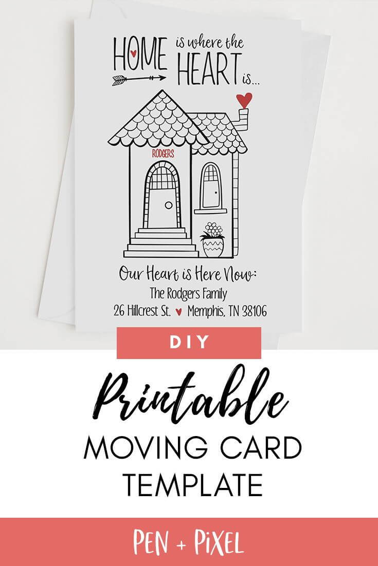 Moving Announcement, New Home, Moving, Change Of Address With Moving Home Cards Template