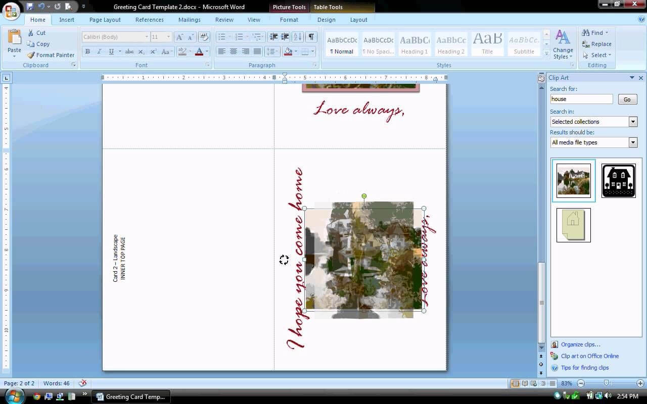 Ms Word Tutorial (Part 2) - Greeting Card Template In Birthday Card Template Microsoft Word