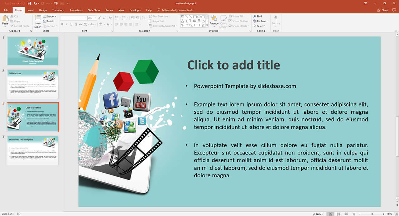 Multimedia Design Presentation Template | Prezibase Regarding Multimedia Powerpoint Templates