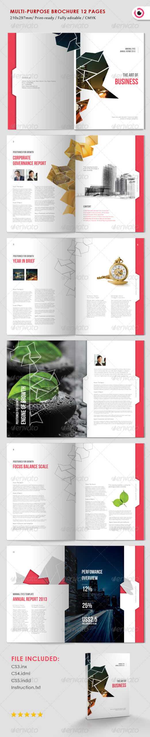 Multipurpose Abstract Brochure #graphicriver 12 Pages Throughout 12 Page Brochure Template