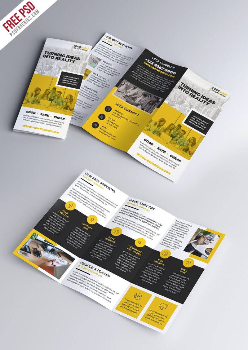 Multipurpose Tri Fold Brochure Psd Template | Pamphlet With Regard To Brochure Psd Template 3 Fold