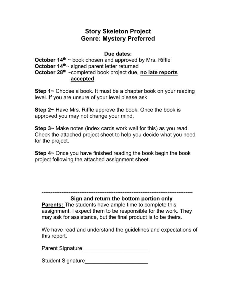 Mystery Book Project With Story Skeleton Book Report Template