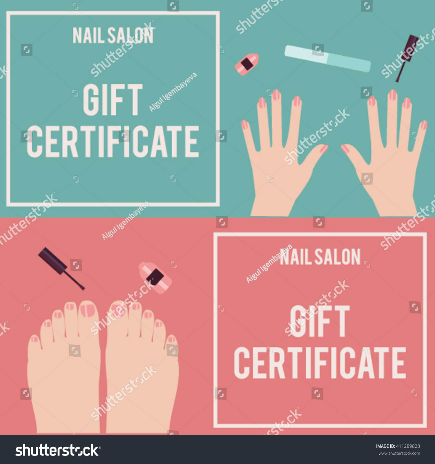 Nail Salon Gift Certificate Gift Certificate Stock Vector Pertaining To Nail Gift Certificate Template Free