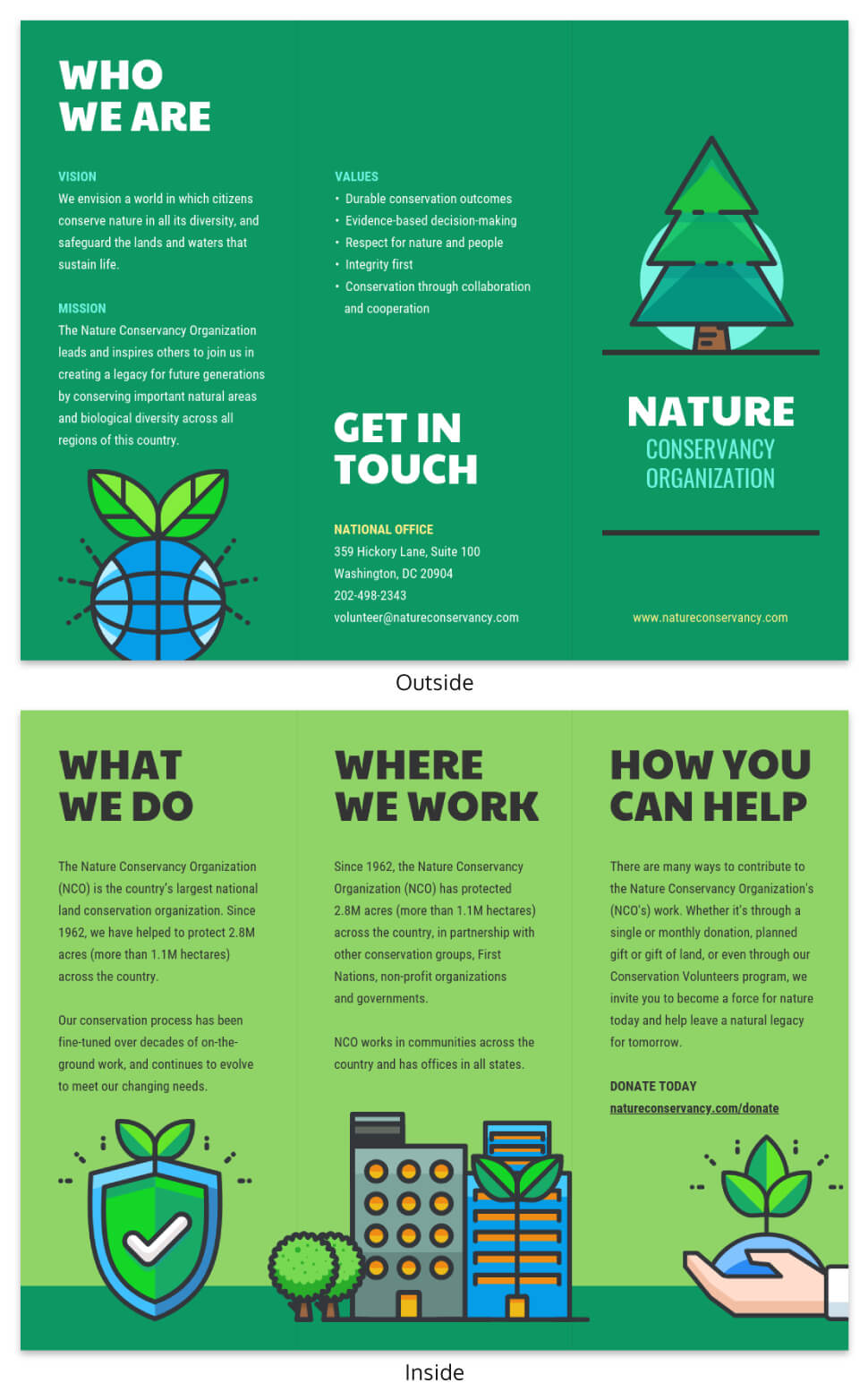 Nature Tri Fold Brochure Template – Venngage For Volunteer Brochure Template