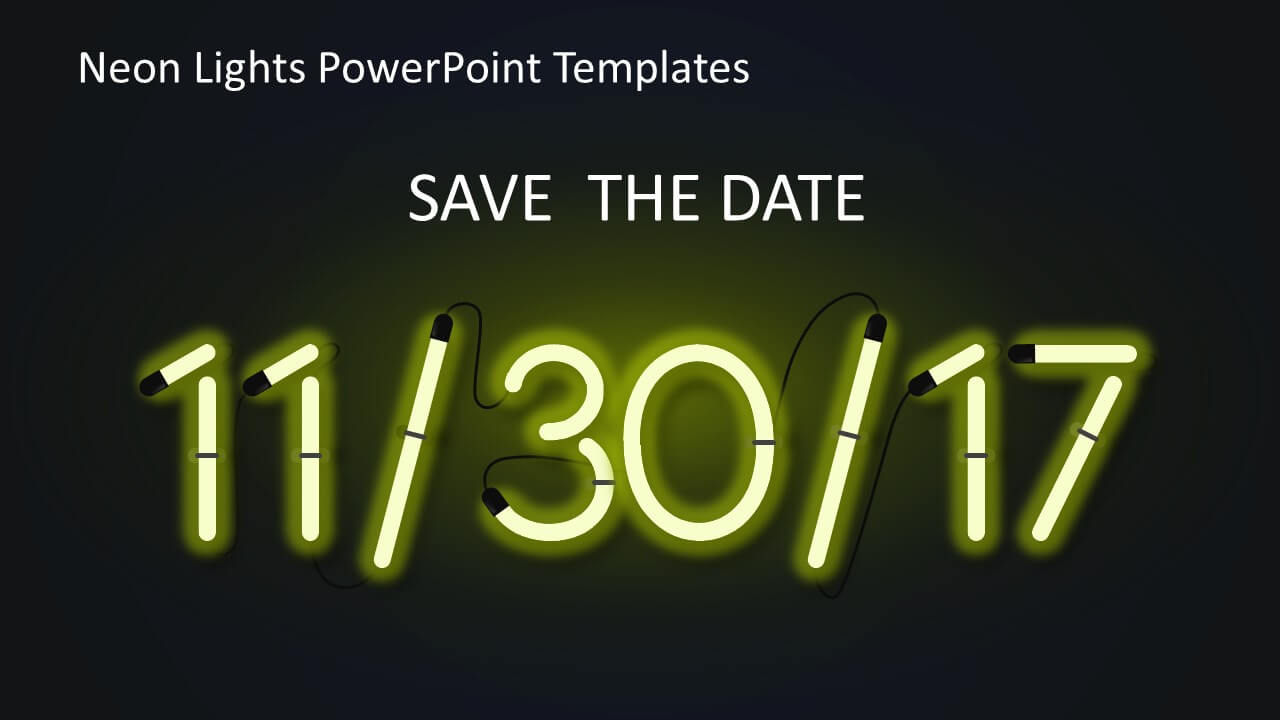 Neon Lights Powerpoint Templates With Save The Date Powerpoint Template