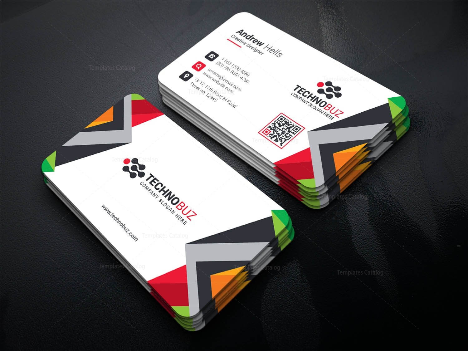 Nereus Creative Corporate Business Card Template 001359 For Company Business Cards Templates