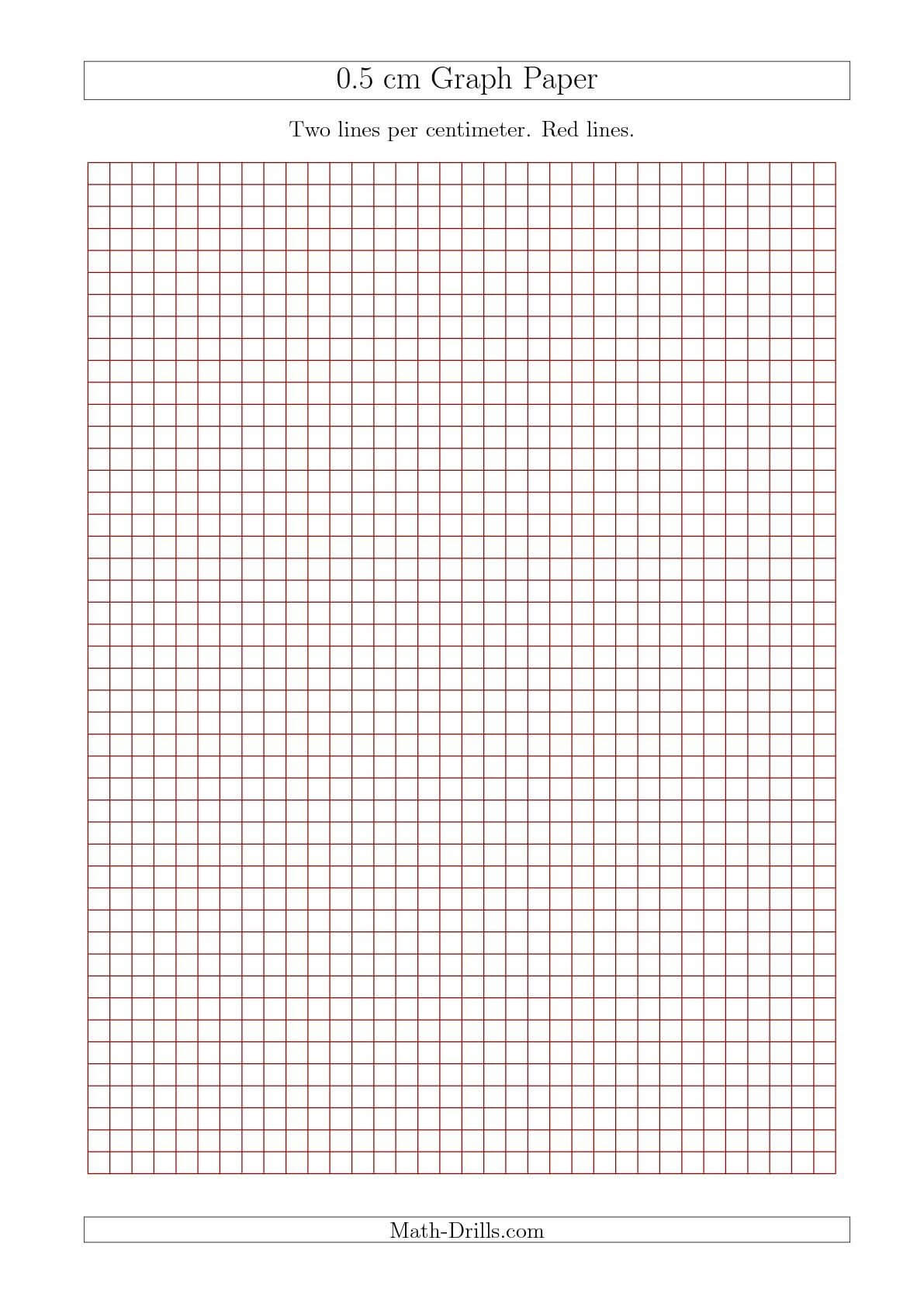 New 2015 09 17! 0.5 Cm Graph Paper With Red Lines (A4 Size Within 1 Cm Graph Paper Template Word