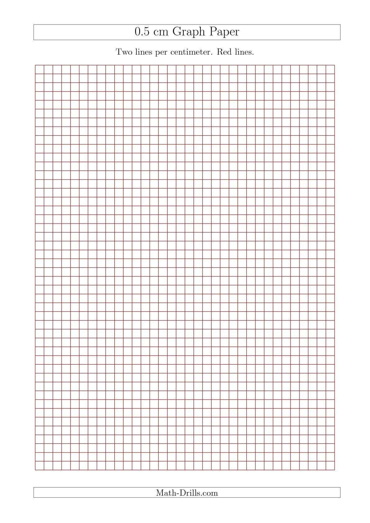 New 2015 09 17! 0.5 Cm Graph Paper With Red Lines (A4 Size Within 1 Cm Graph Paper Template Word