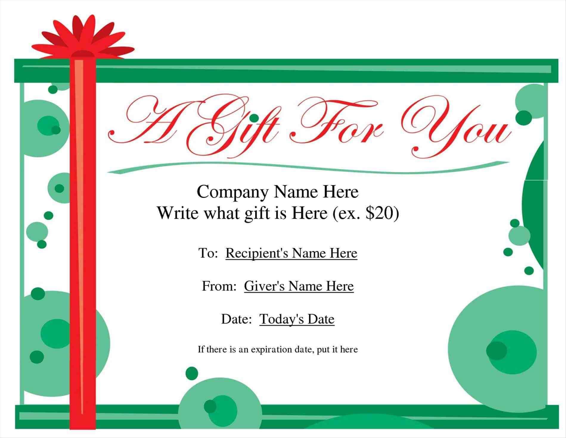 New Christmas Present Writing Template At Temasistemi Inside Printable Gift Certificates Templates Free