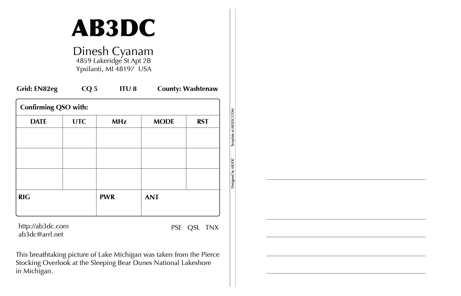 New Qsl Cards Design – Ab3Dc's Ham Radio Blog In Qsl Card Template