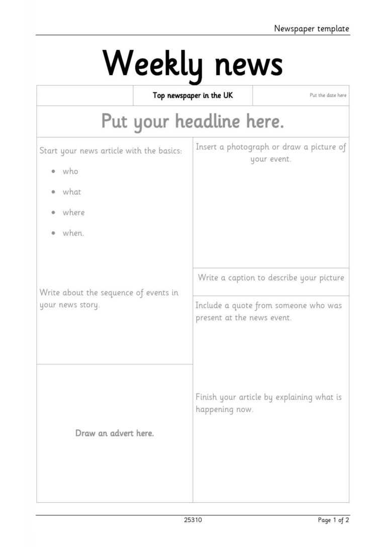free newspaper template for word 2010