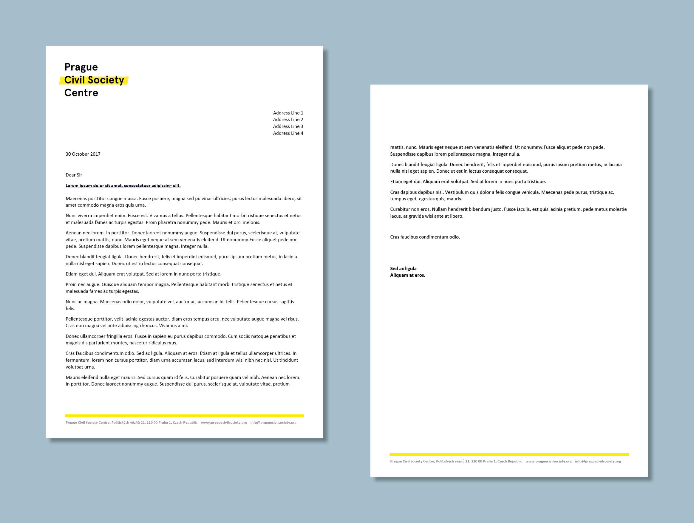 Ngo Letterhead With Follower Page #cordestra #word With Regard To Headed Letter Template Word