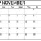 November 2019 Printable Calendar One Page Template – Latest For Full Page Blank Calendar Template