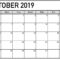 October 2019 Calendar Printable Word Template – Latest Inside Full Page Blank Calendar Template