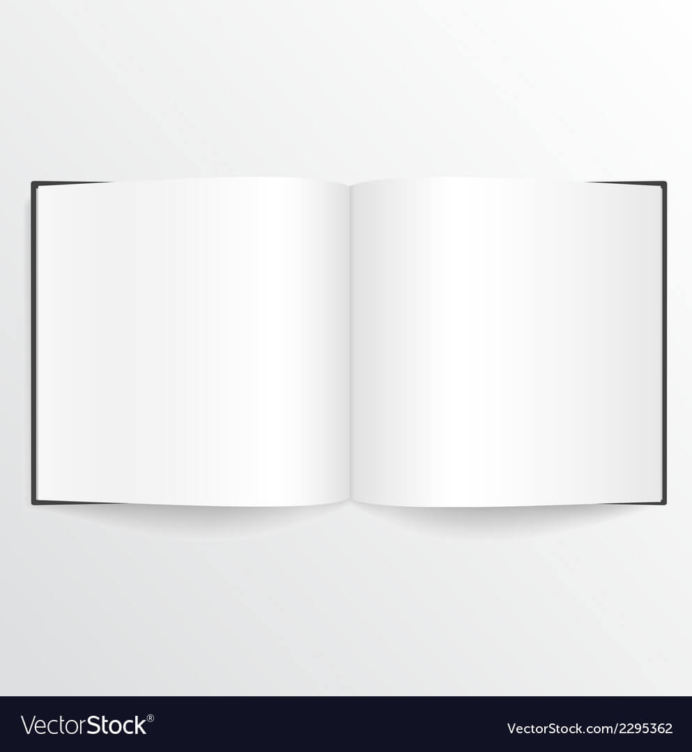Opened Blank Book Or Magazine Spread With Cover Within Blank Magazine Spread Template