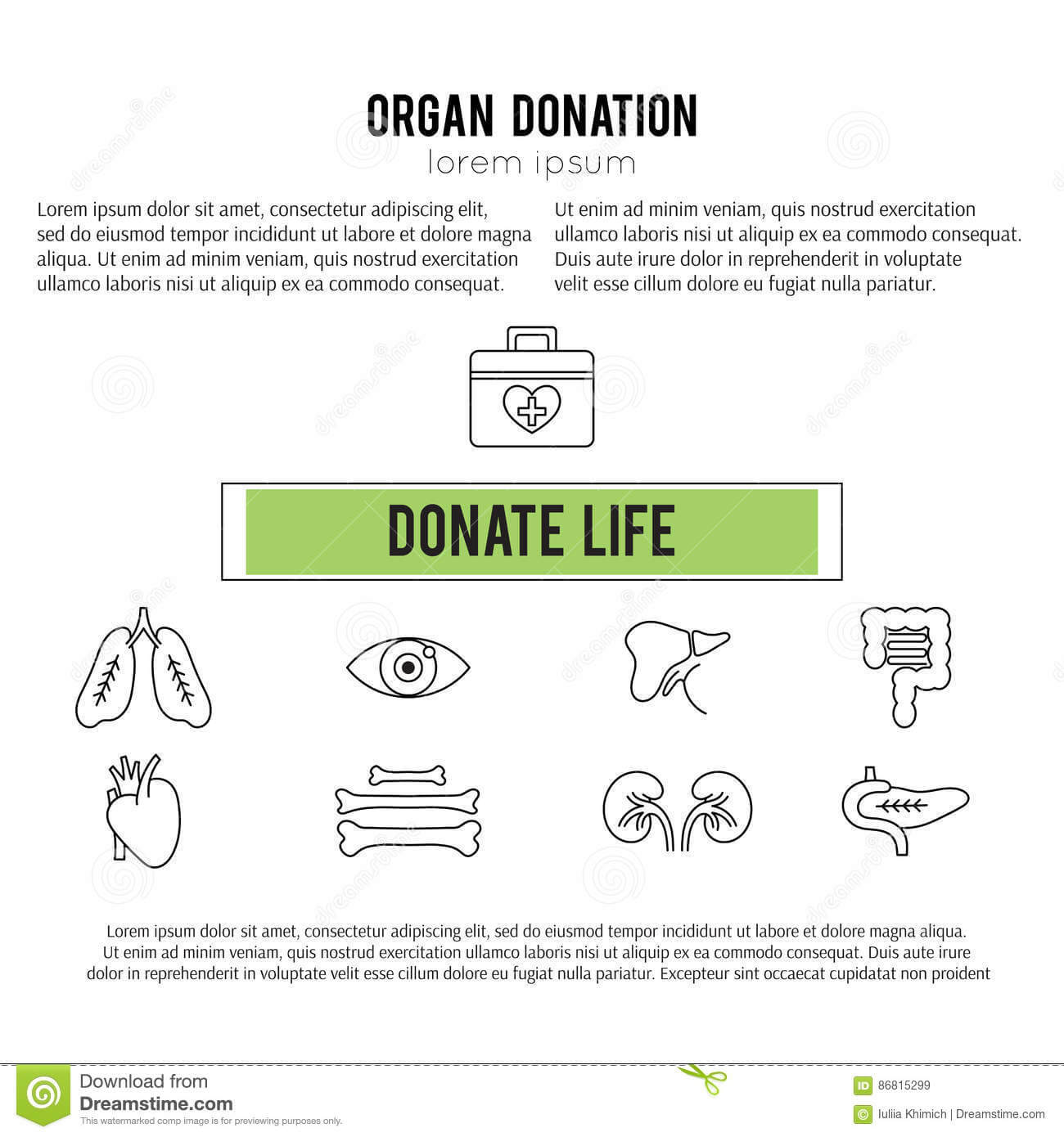 Organ Donation Template Stock Vector. Illustration Of In Donation Cards Template