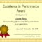 Outstanding Excellence In Performance Awards Certificate For Star Performer Certificate Templates