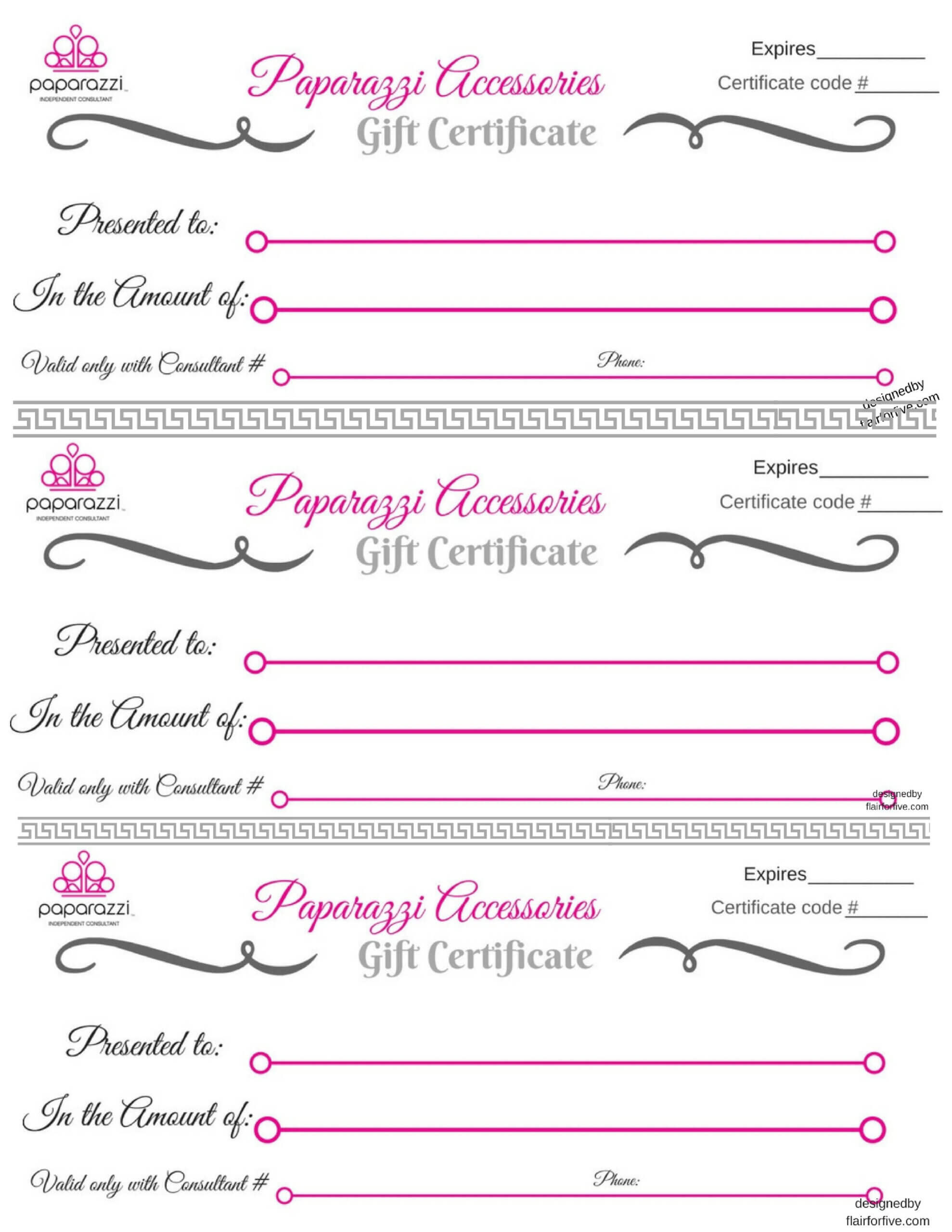 Paparazzi Gift Certificate | Paparazzi Jewelry, Paparazzi Pertaining To Fillable Gift Certificate Template Free