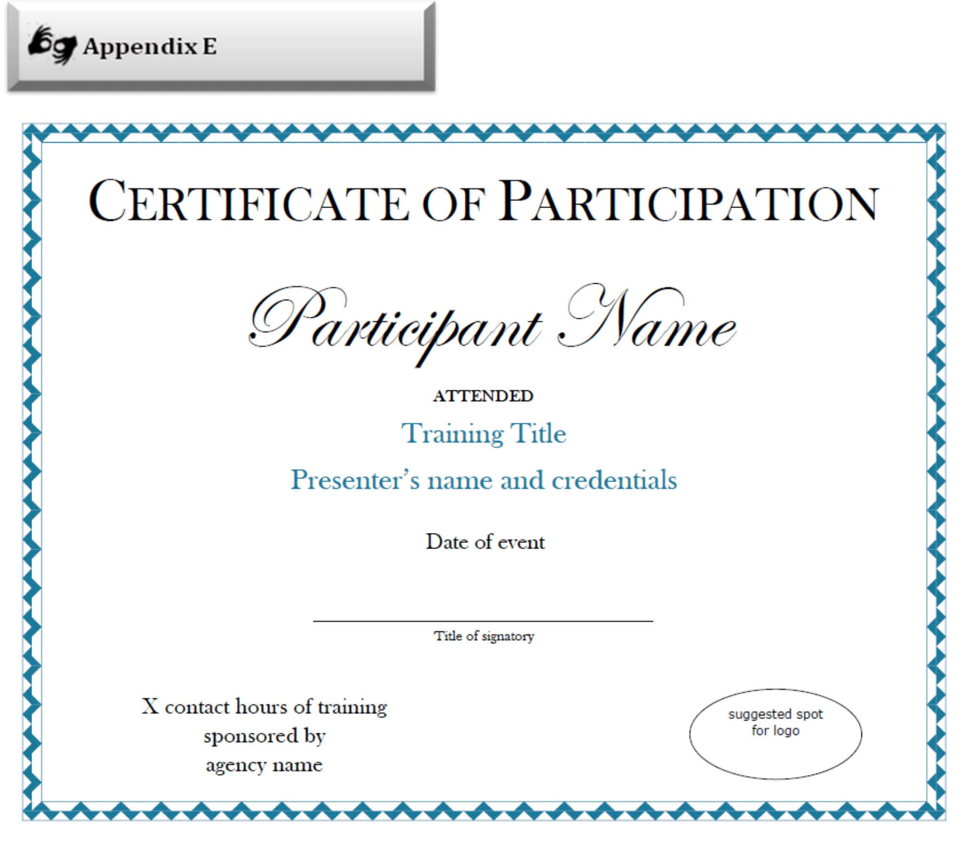 Participation Certificate Template Free Download | Sample With Participation Certificate Templates Free Download