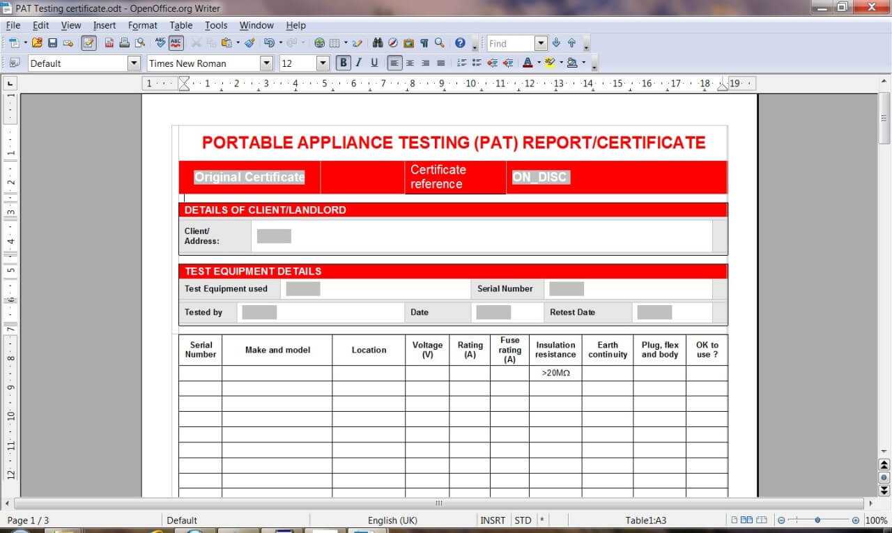 Pat Test Certificates – Manuals & Publications : Mince His Words For Electrical Installation Test Certificate Template