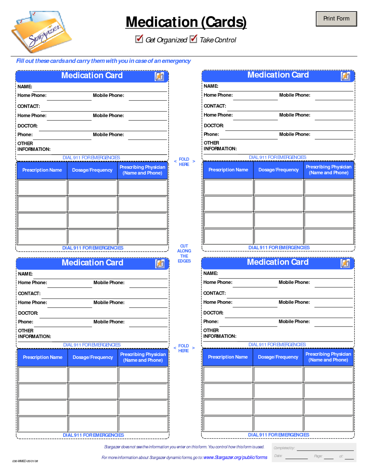 Patient Medication Card Template Medication List, Medical Regarding