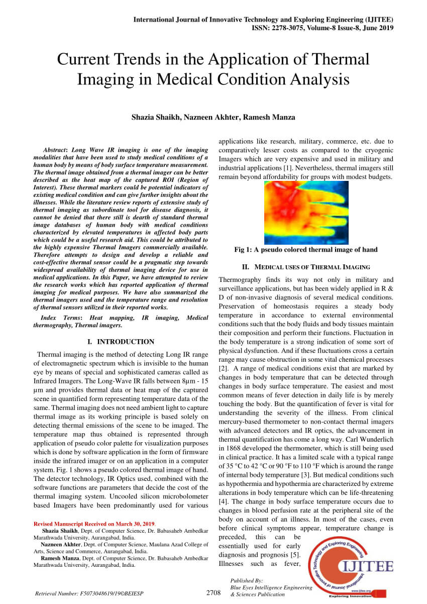 Pdf) Current Trends In The Application Of Thermal Imaging In Intended For Thermal Imaging Report Template