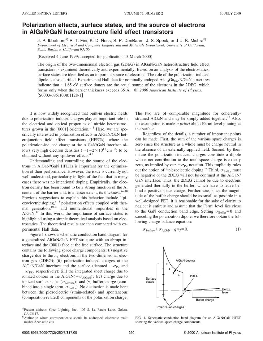 Pdf) Polarization Effects, Surface States, And The Source Of With Regard To Applied Physics Letters Template Word