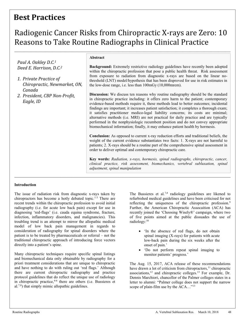 Pdf) Radiogenic Cancer Risks From Chiropractic X Rays Are Throughout Chiropractic X Ray Report Template