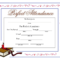 Perfect Attendance Certificate - Download A Free Template within Perfect Attendance Certificate Free Template