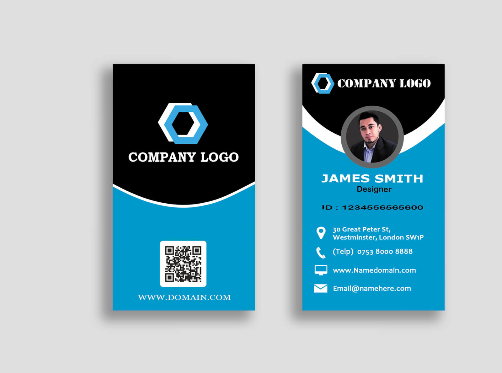 Personal Business Cards Templatepolah Design On Dribbble Pertaining To Personal Identification Card Template