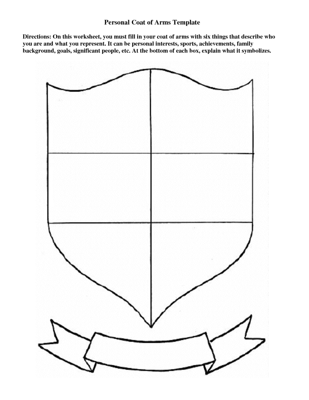Coat Of Arms Template Printable