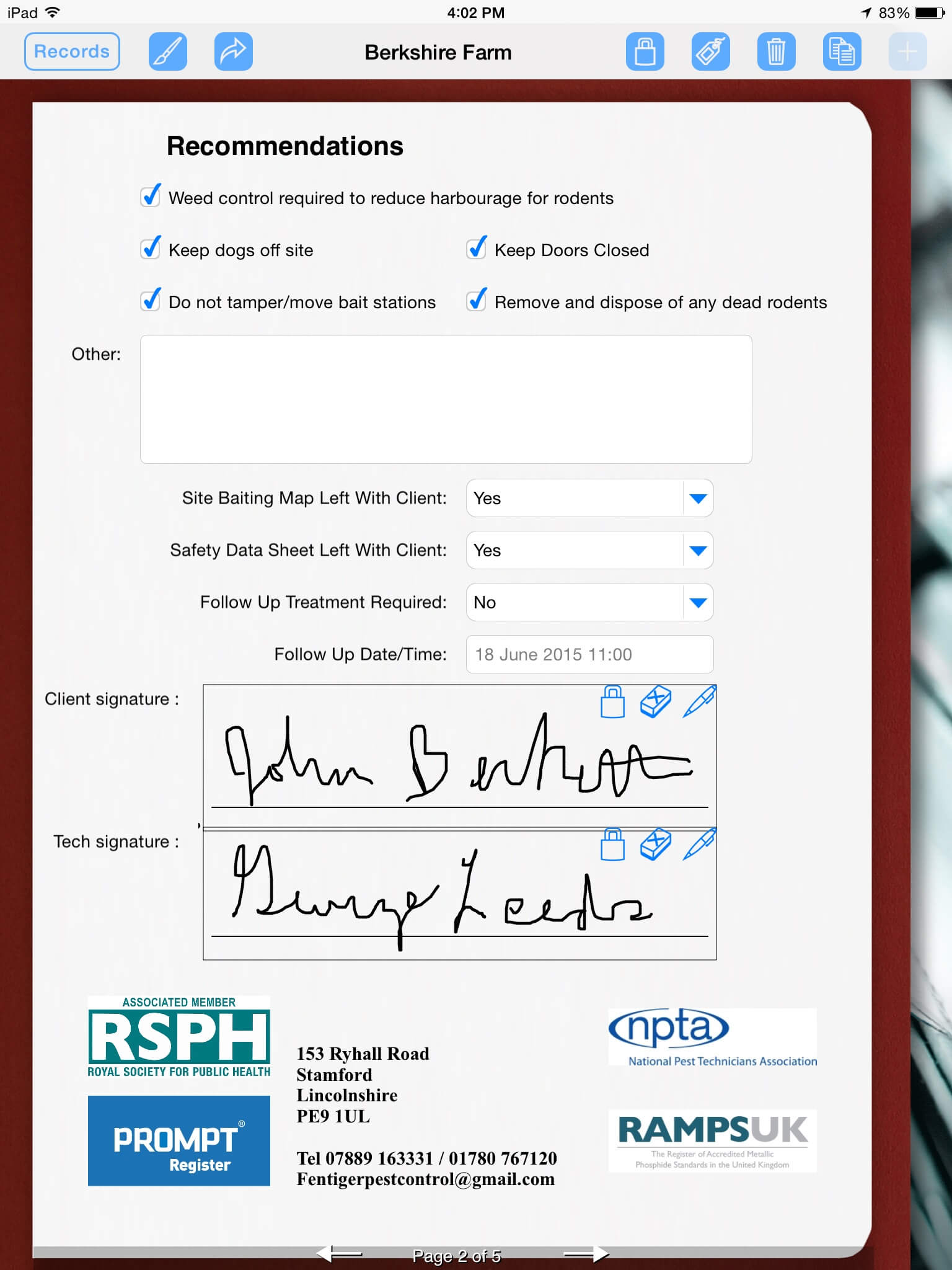 Pest Control Uses Ipad To Prepare Service Report | Form Pertaining To Pest Control Inspection Report Template