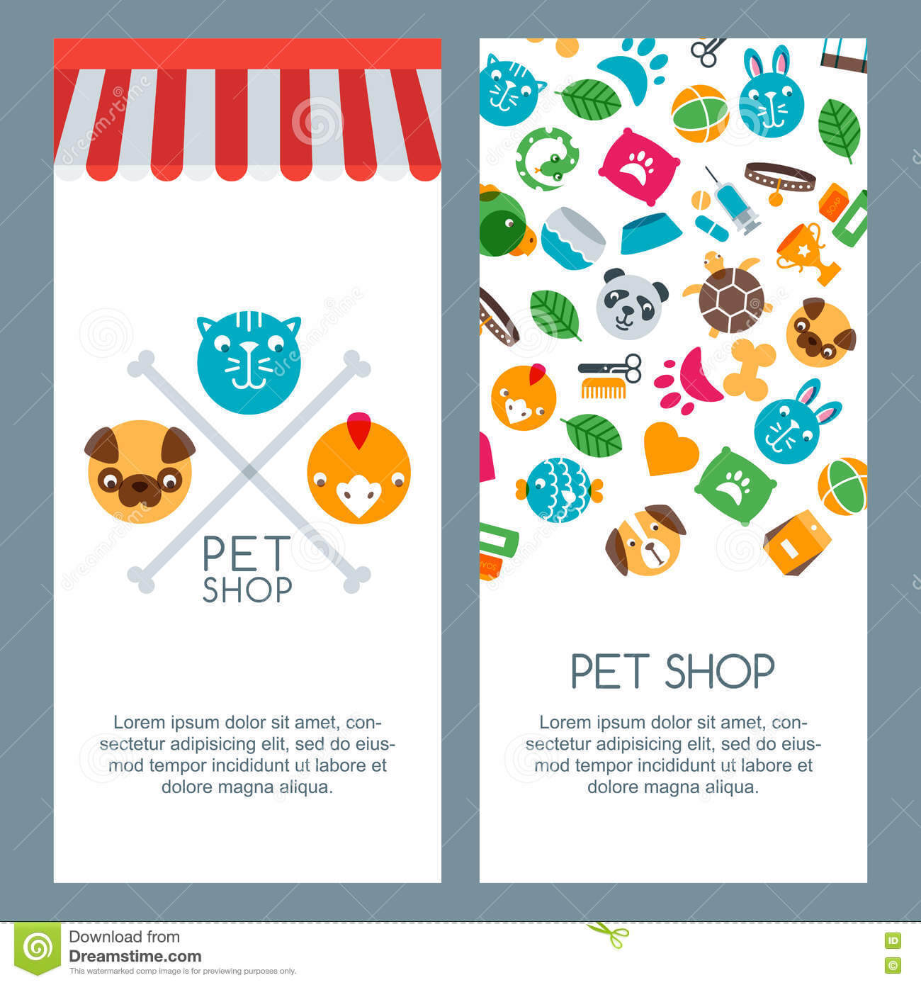 Pet Shop, Zoo Or Veterinary Banner, Poster Or Flyer Template With Regard To Zoo Brochure Template