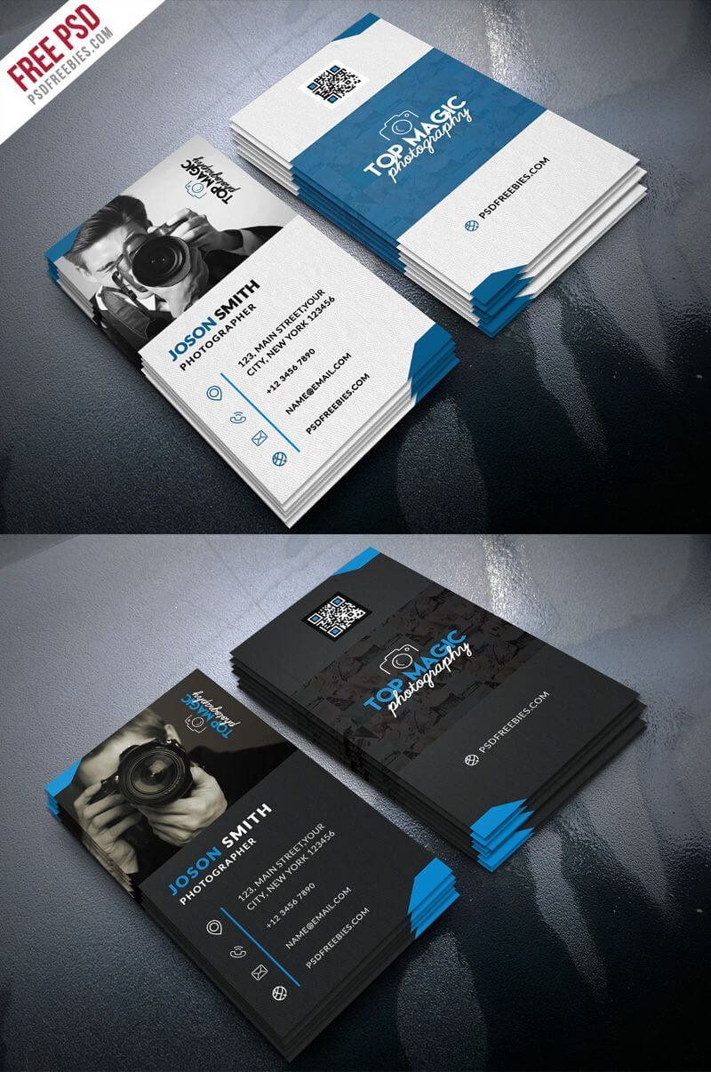 Photographer Business Card Psd Bundle | Free Business Card With Photography Business Card Template Photoshop