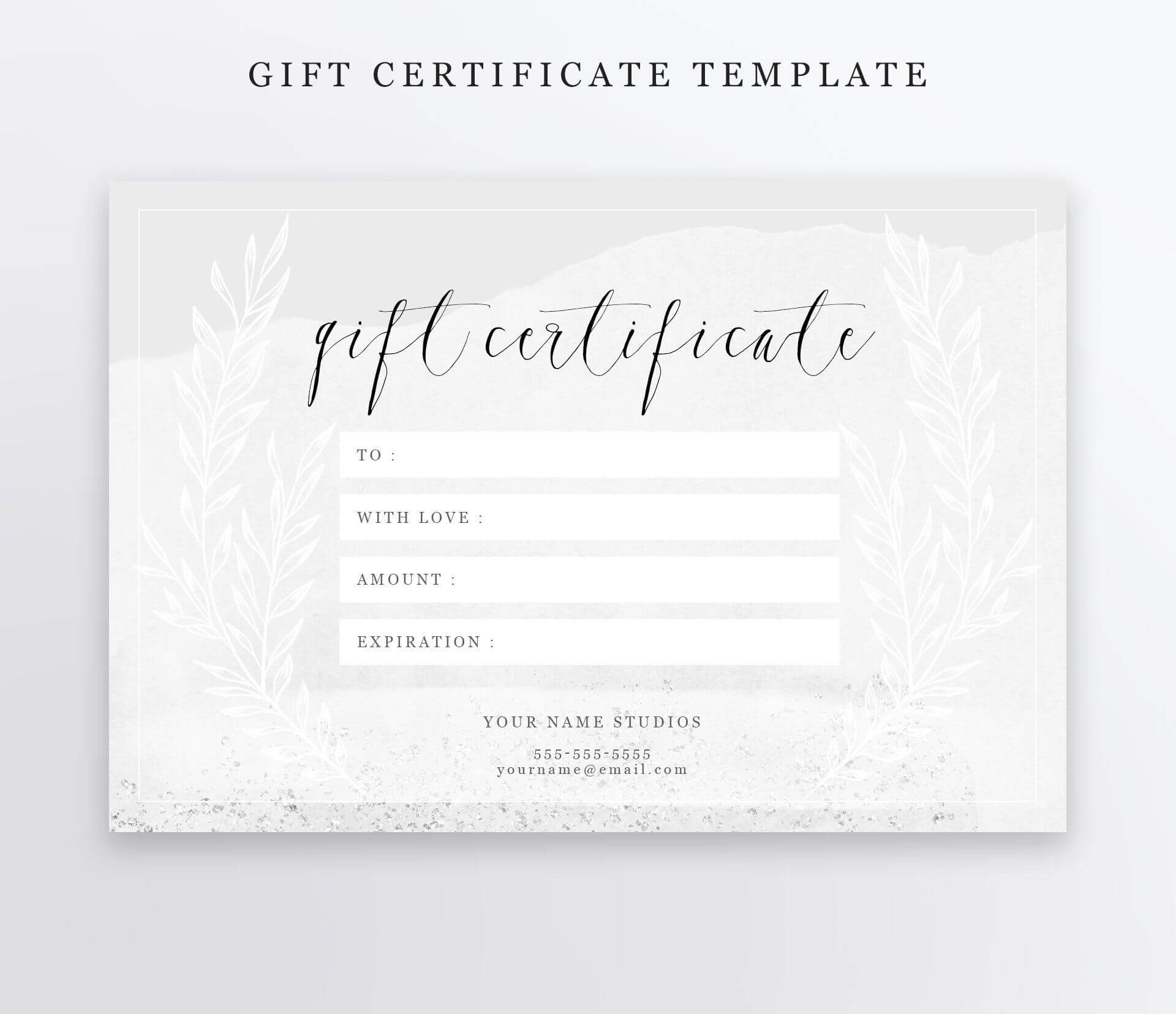 Photography Gift Certificate Template – Psd 4X6 – Editable Within Gift Certificate Template Photoshop