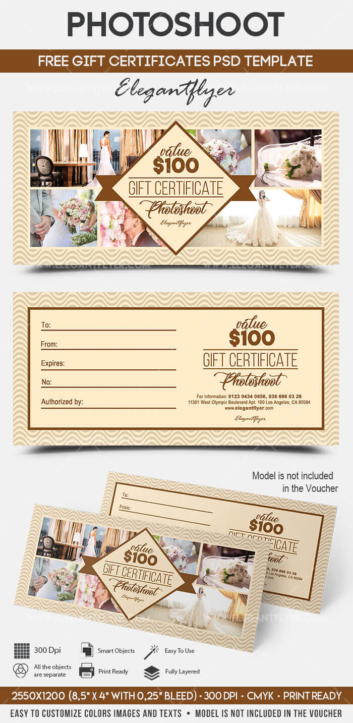 Photoshoot – Free Gift Certificate Psd Template On Behance Within Photoshoot Gift Certificate Template