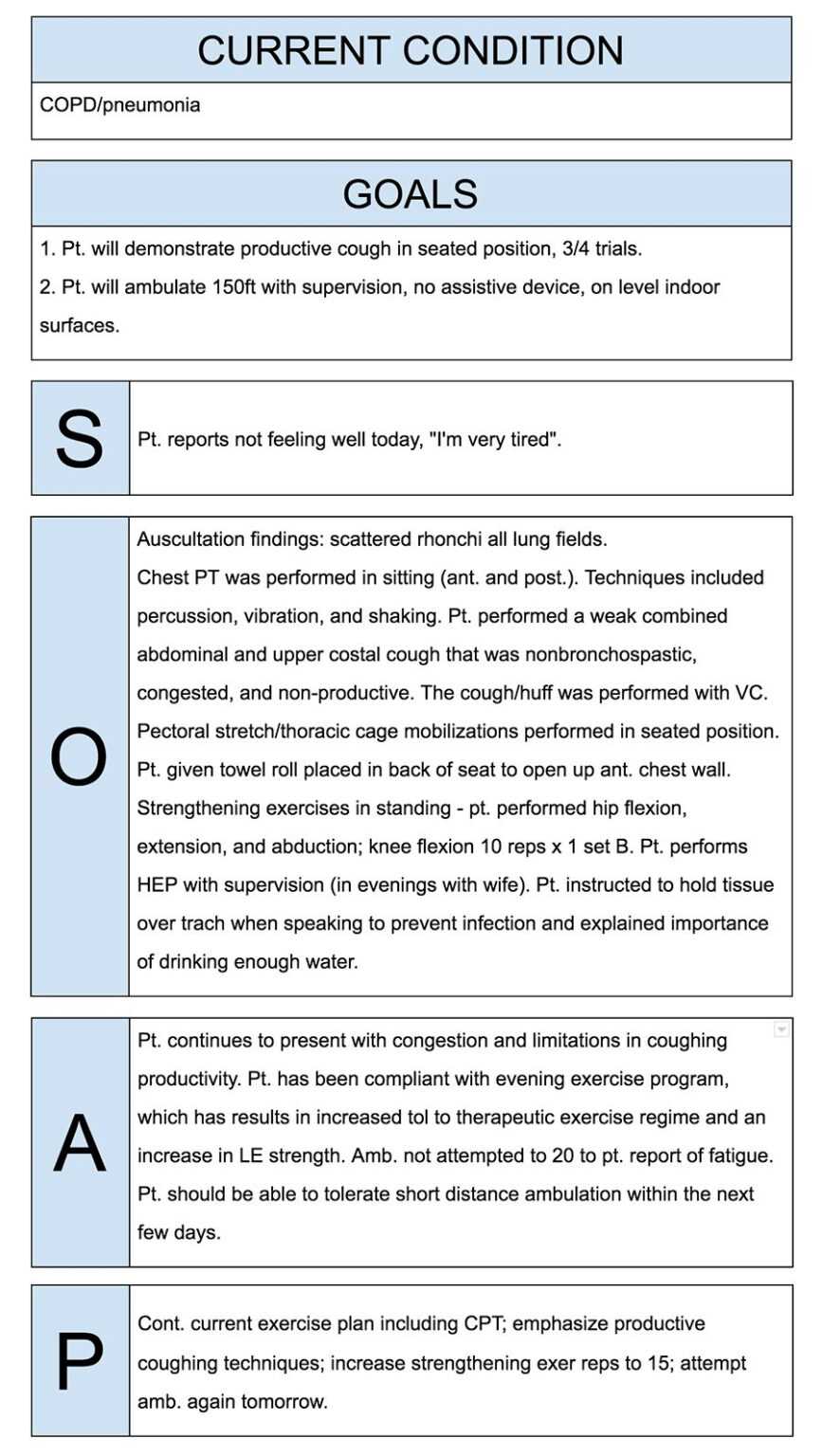 Physical Therapy Assistant Soap Note Example