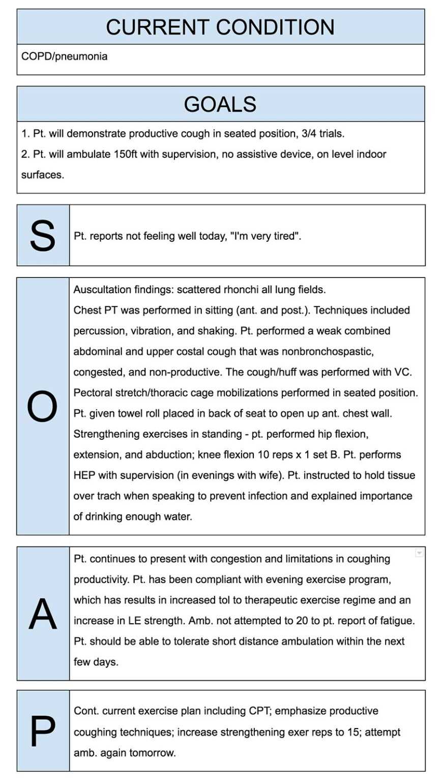 Physical Therapy Soap Note Example Ironi celikdemirsan With Soap Note 