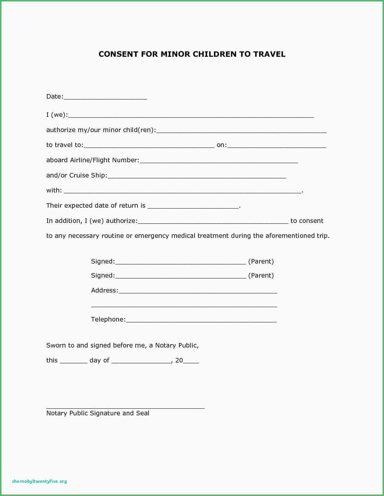 Physician Consent Letter To Travel Parental Consent Form Regarding Presentence Investigation Report Template