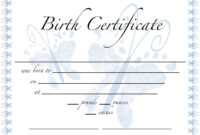 Pics For Birth Certificate Template For School Project in Birth Certificate Fake Template