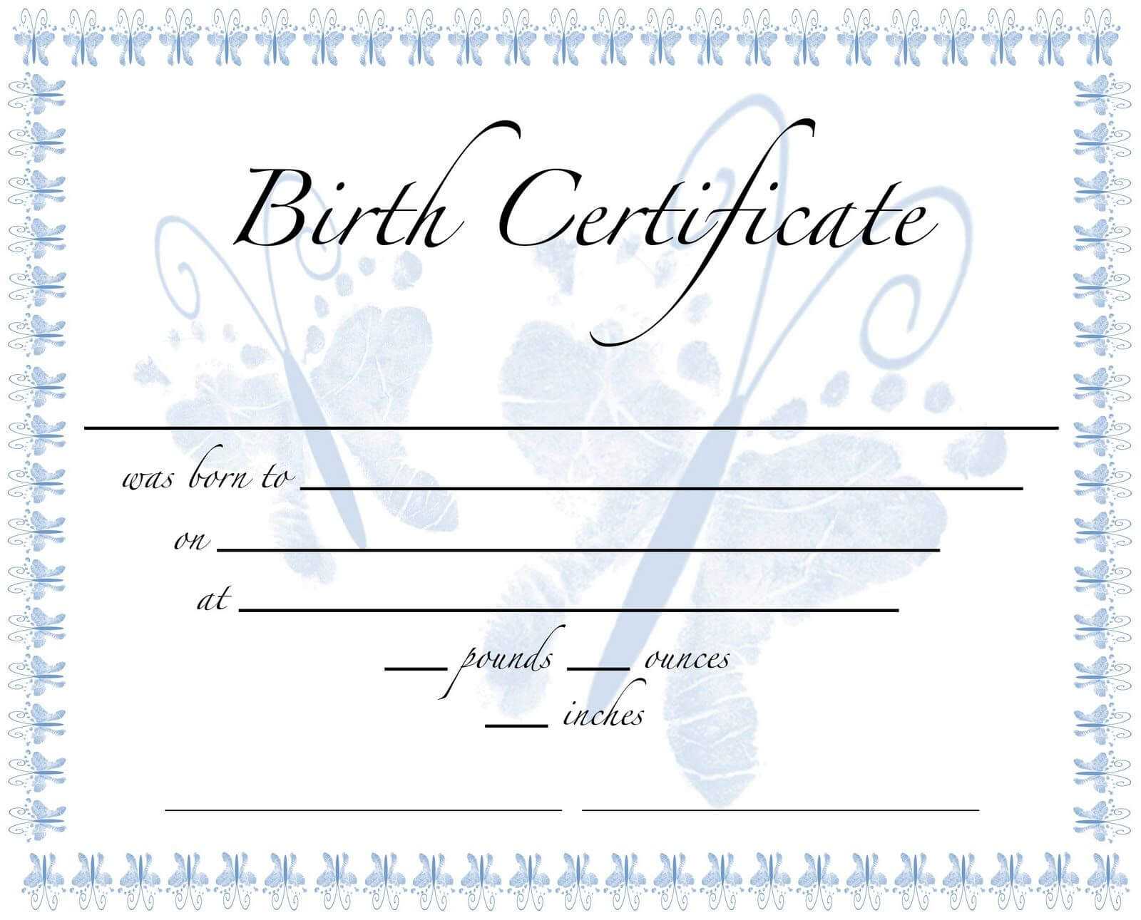 Pics For Birth Certificate Template For School Project In Birth Certificate Fake Template