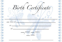 Pics For Birth Certificate Template For School Project with Baby Doll Birth Certificate Template