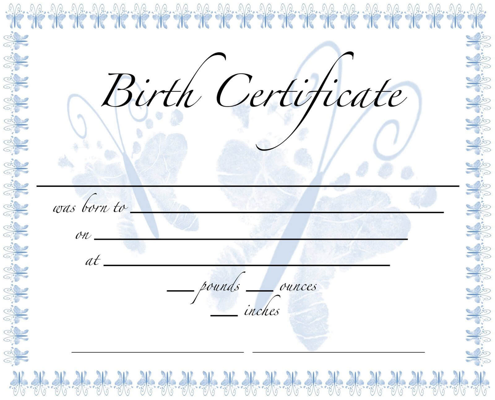 Pics For Birth Certificate Template For School Project With Baby Doll Birth Certificate Template