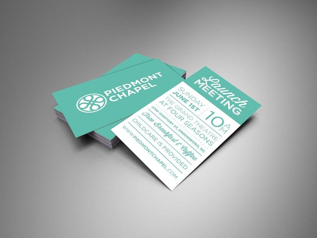 Piedmont Chapel Launch Meeting Invite Card | Church Design Throughout Church Invite Cards Template