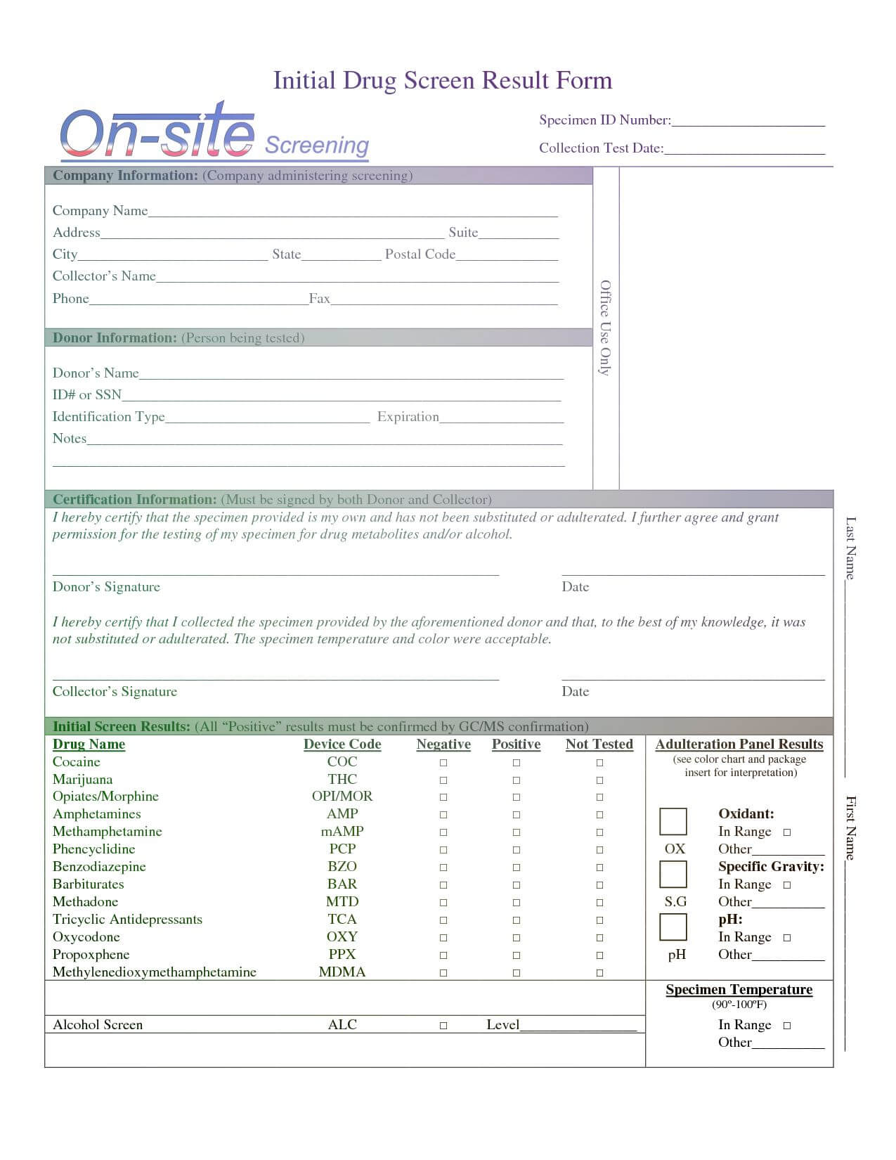Pin On Drug Test Report Template Within Property Condition Assessment Report Template