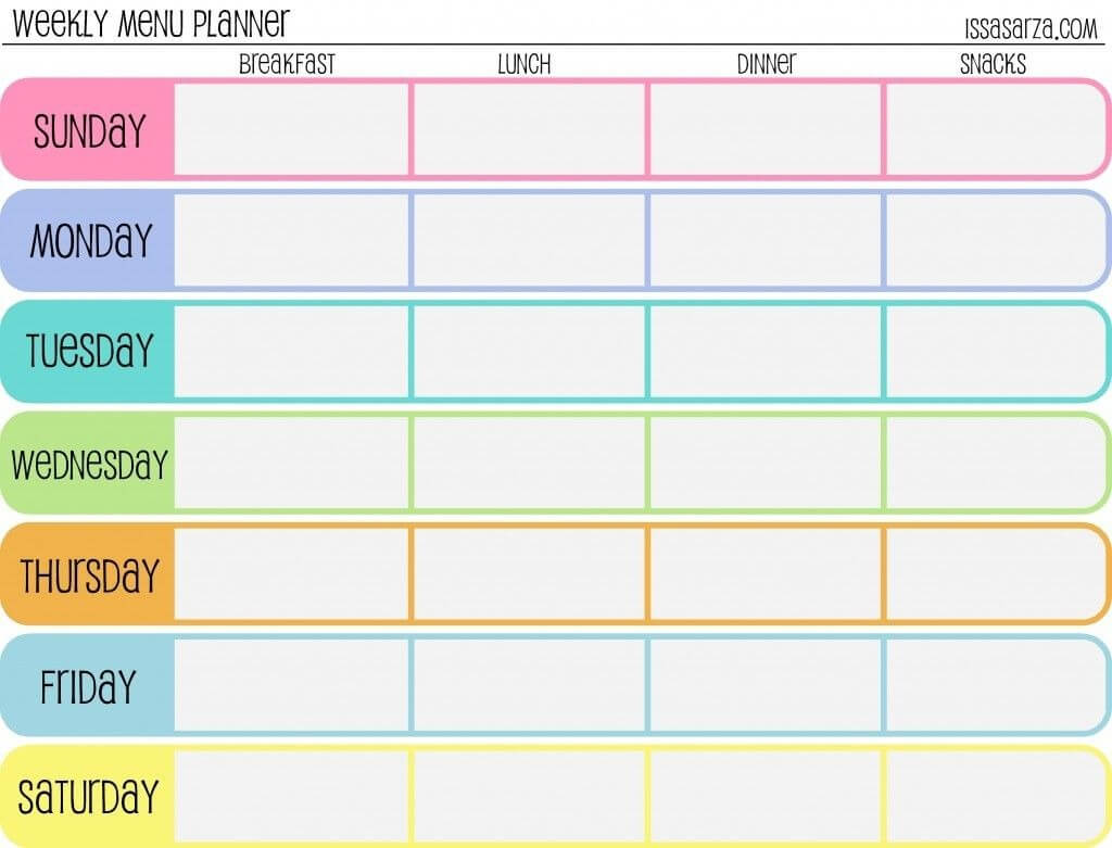 Pin On Tidy Up! Throughout Weekly Meal Planner Template Word