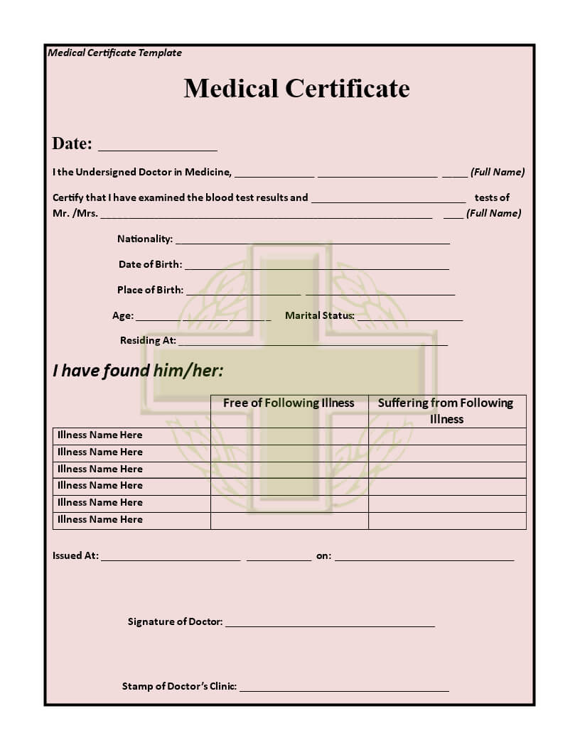 Pin Op Templates Regarding Fake Medical Certificate Template Download