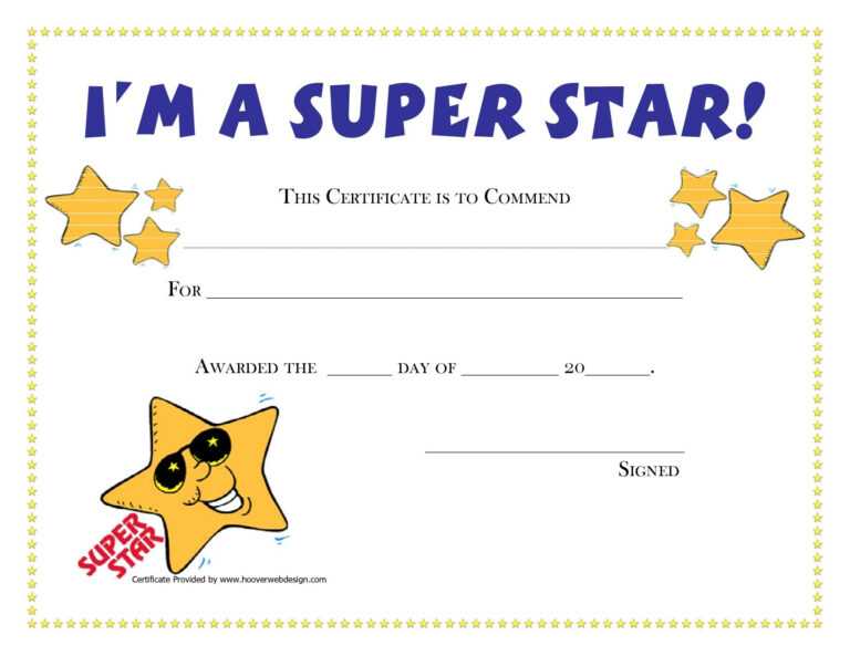 Star Award Certificate Template